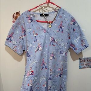 Blue Graphic Print Top